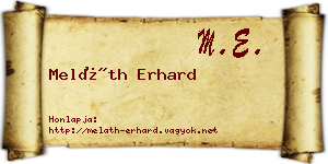 Meláth Erhard névjegykártya